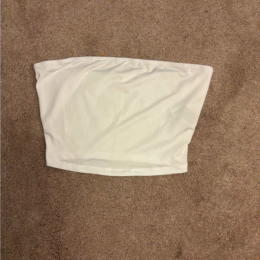White Strapless Tube Top